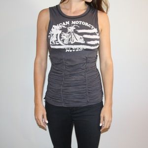 ☀️SOLD☀️ Free People Rouched Graphic Tank